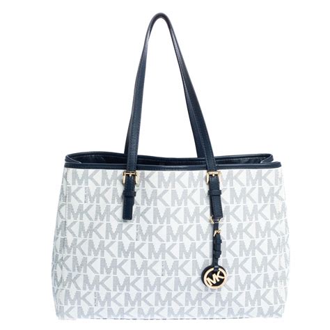 michael kors purse leather signature|Michael Kors signature canvas tote.